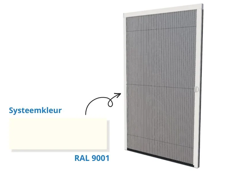Unilux plissé hordeur 895 mm x 2581/2600 mm in RAL 9001 OUTLET